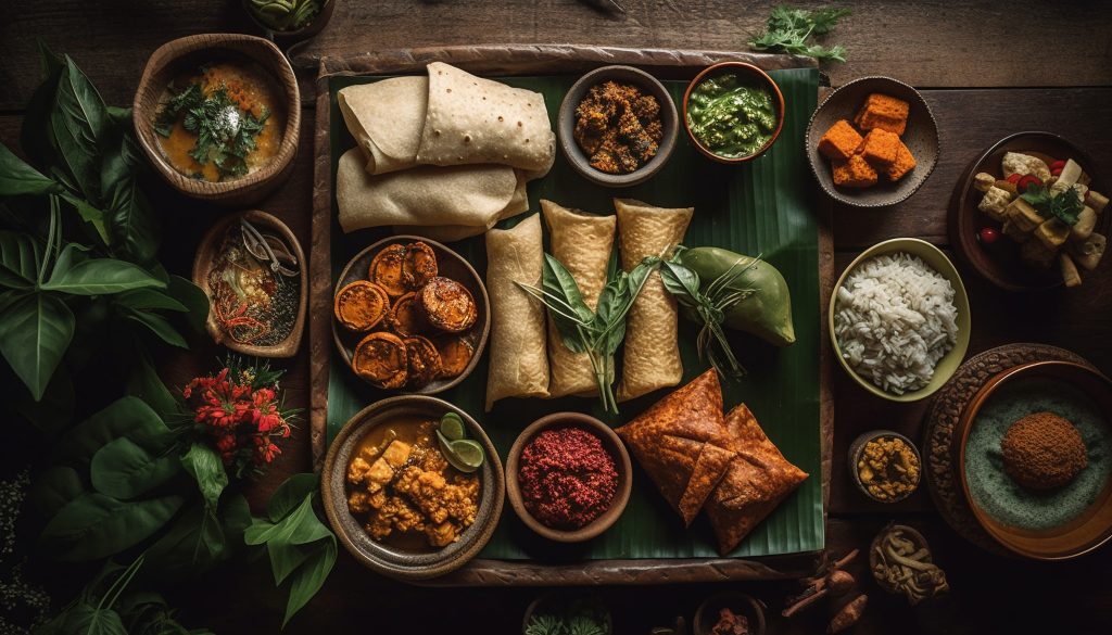 nepalilainen ruokalista ja ruoka-annos